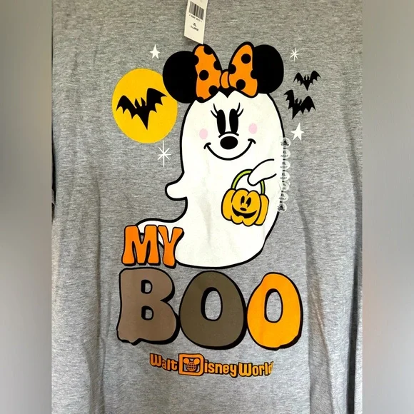 Disney Halloween Ghost "My Boo" Grey Adult T-Shirt (Size: XL) - Picture 2 of 6
